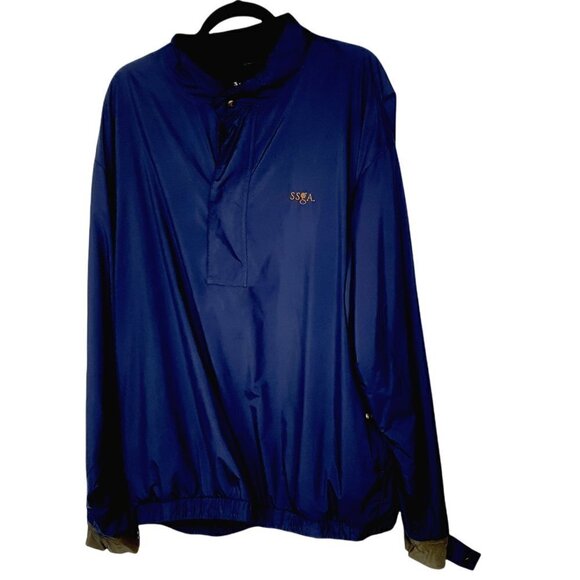 Footjoy Dryjoys FJ Navy Blue Mens Long Sleeve Golf Windbreaker Jacket XL - Picture 1 of 12
